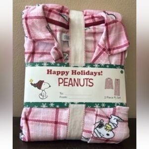 Munki Munki Snoopy Peanuts Pajama Gift Set Set Womens New Christmas Plaid